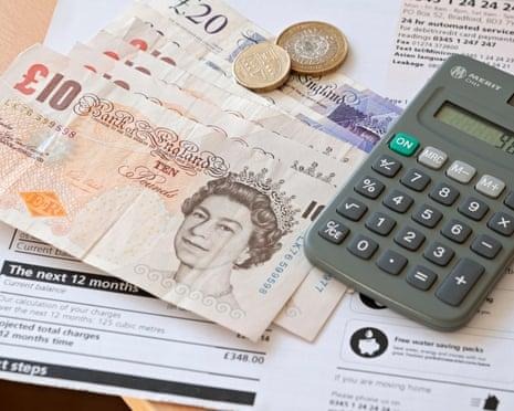 UK money and financial documents representing debt advice